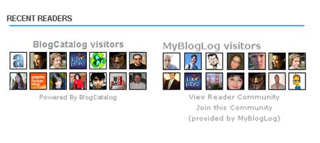 MyBlogLog Blogcatalog widgets